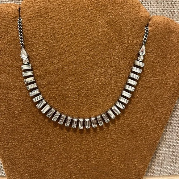 Fossil Silver Tone Rhinestone Necklace - Picture 3 of 7